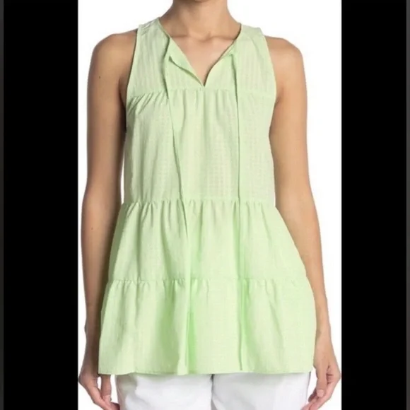 Topshop | Tops | Topshop Lime Green Gingham Top | Poshmark